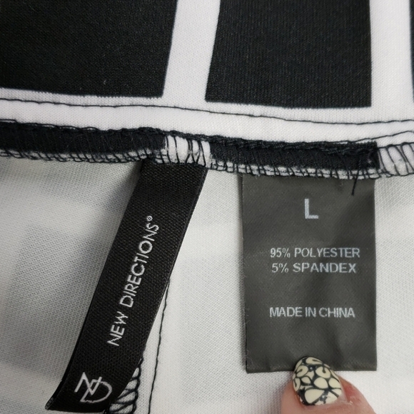 NEW Direction Window Pane Black & White Pants L - Picture 4 of 12